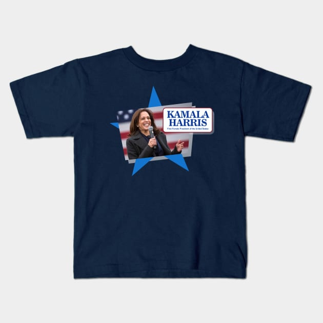Kamala Harris 2024 Kids T-Shirt by Dale Preston Design